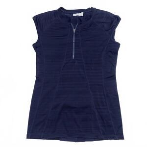 Athleta Navy Quarter Zip Active Top Womens S Stretch Performance Running Gym